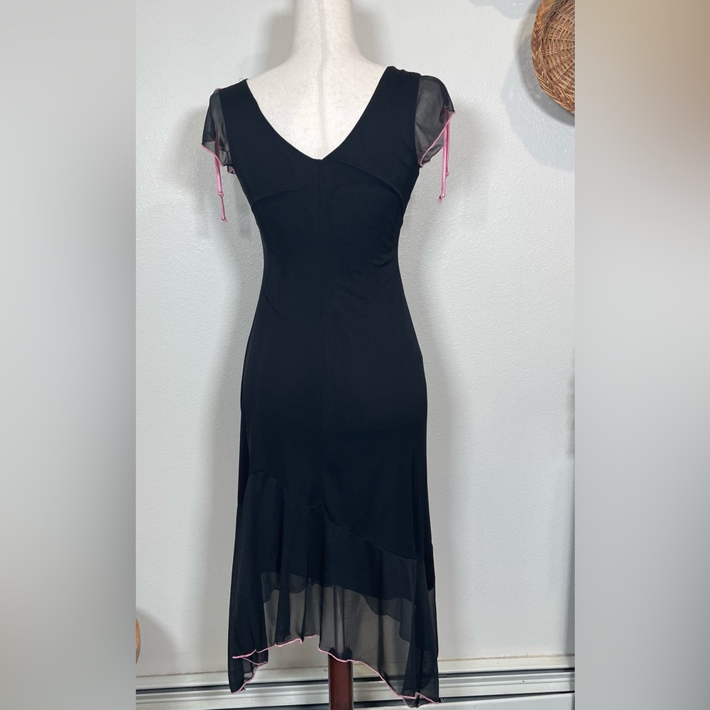 Vintage 90’s Y2K Cocktail Prom Party Dress Black & Pink Byer Too Size Small - Picture 4 of 16